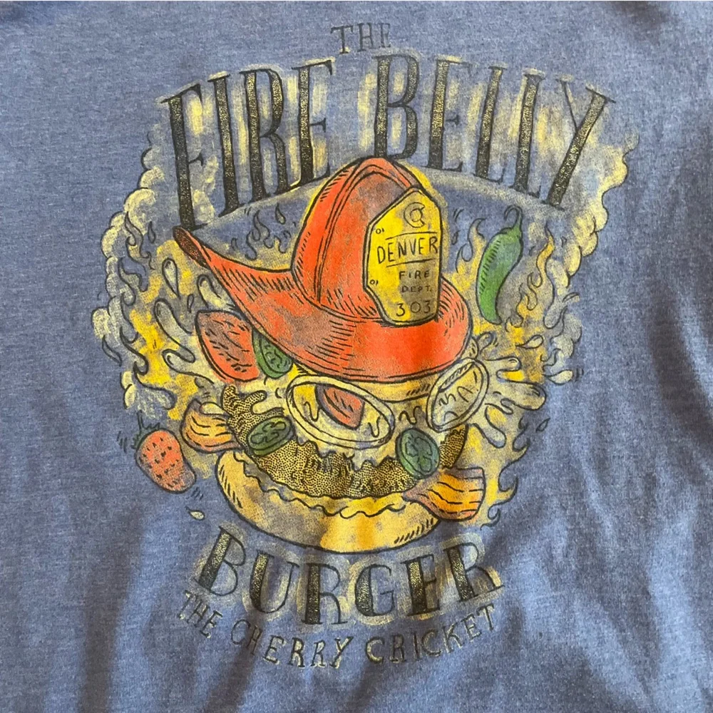 The Cherry Cricket Burger Restaurant Denver, CO Blue Graphic T-Shirt
